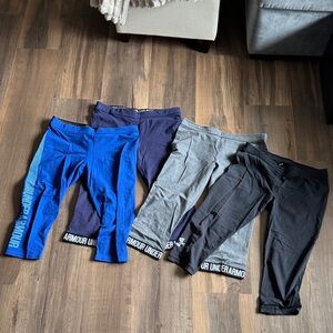Under Armour women’s cropped Leggings Pack - Blue, Navy, Gray, Black